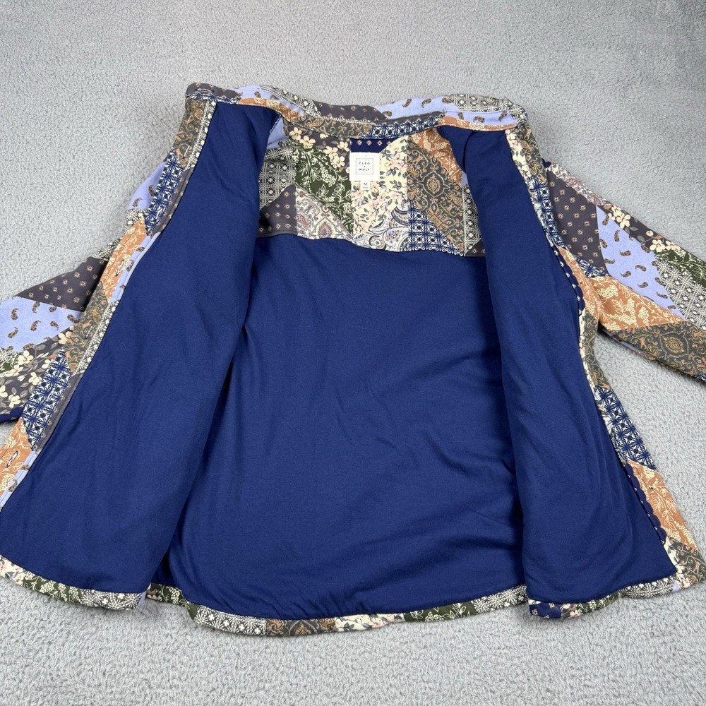 Cleo + Wolf Jacket Womens Medium Floral Patchwork Art Tapestry Quilted Shacket - Picture 4 of 16